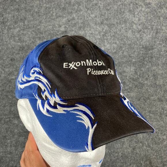ExxonMobil Piccone Club Cap Black Blue Embroidered Port Authority OSFA